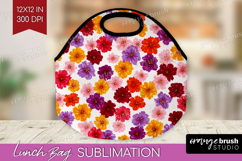 Tiny Flowers Lunch Bag - Floral Lunch Bug PNG Sublimation Product Image 1