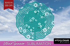 Tiny Flowers Wind Spinner Sublimation PNG - Floral Round Product Image 1