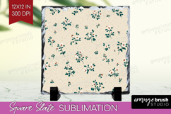 Tiny Flowers Slate PNG - Floral Square Slate Sublimation Product Image 1
