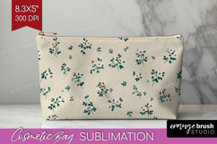 Tiny Flowers Cosmetic Bag - Floral Makeup Bag PNG Product Image 1