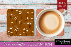 Tiny Flowers Square Coaster - Floral Coaster PNG Sublimation Product Image 1