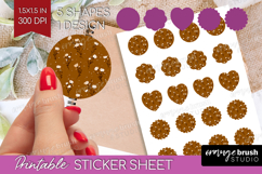 Tiny Flowers Round Sticker - Floral Printable Sticker Sheet Product Image 1