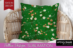 Tiny Flowers Pillow Sublimation - Floral Pillow Cover PNG Product Image 1