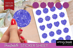 Tiny Flowers Round Sticker - Floral Printable Sticker Sheet Product Image 1