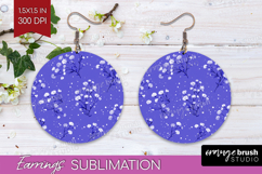 Tiny Flowers Round Earrings - Floral PNG Sublimation Product Image 1
