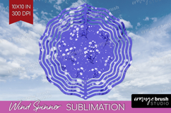 Tiny Flowers Wind Spinner Sublimation PNG - Floral Round Product Image 1