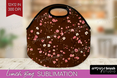 Tiny Flowers Lunch Bag - Floral Lunch Bug PNG Sublimation Product Image 1