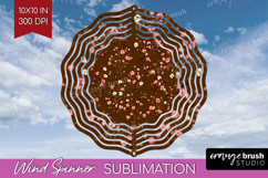Tiny Flowers Wind Spinner Sublimation PNG - Floral Round Product Image 1