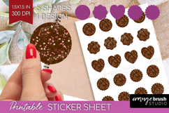 Tiny Flowers Round Sticker - Floral Printable Sticker Sheet Product Image 1