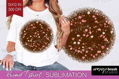 Tiny Flowers Round Tshirt Background - Floral PNG Product Image 1