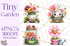 Spring Mini World Clipart, Cute Kawaii Garden Scenes PNG Product Image 1