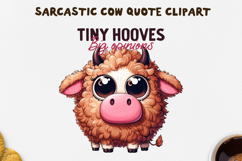 Sarcastic Cow PNG Sublimation Design. Product Image 1