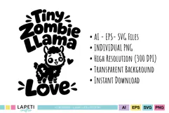Tiny Llama Boo Bounce design featuring jumping spooky llama