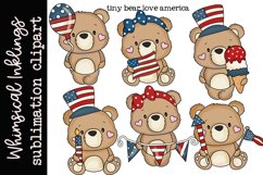 Tiny Bears Love America Sublimation Clipart Product Image 1