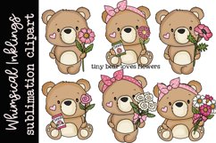 Tiny Bears Love Flowers Sublimation Clipart Product Image 1