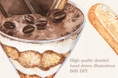 Tiramisu Watercolor Illustration PNG JPG Product Image 2