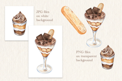 Tiramisu Watercolor Illustration PNG JPG Product Image 3