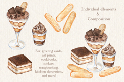 Tiramisu Watercolor Illustration PNG JPG Product Image 4