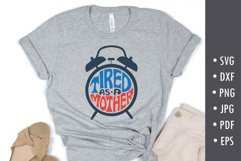 Tired as a Teacher Cut File | Clock Word Art Product Image 1