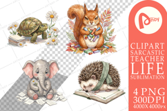Tired Boho Teacher Animal Sublimation Product Image 1