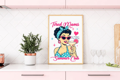 Tired Moms Summer Club, Trendy Funny Retro Summer Mom Design Product Image 3