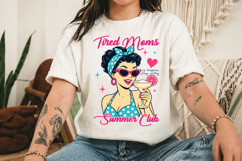 Tired Moms Summer Club, Trendy Funny Retro Summer Mom Design Product Image 4