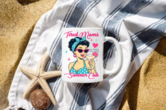 Tired Moms Summer Club, Trendy Funny Retro Summer Mom Design Product Image 5