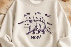 Tired Opossum Mom SVG PNG, Funny Overstimulated Mom Life Product Image 2