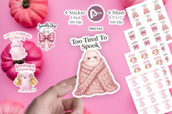 Tired Pink Ghost Coquette Sticker Product Image 1
