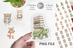 Tired School Animal Sticker Product Image 1