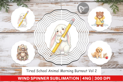 Tired School Animal Wind Spinner Product Image 1