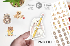 Tired School Animal Sticker Product Image 1