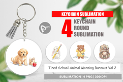 Tired School Animal Keychain Product Image 1