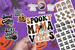 Tired Spooky Mama Halloween Sticker Product Image 1