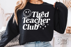Tired Teacher Club SVG PNG - Retro Teacher Shirt Product Image 2