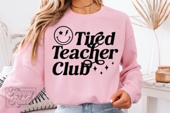 Tired Teacher Club SVG PNG - Retro Teacher Shirt Product Image 4