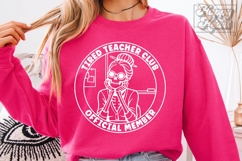 Tired Teacher Club SVG PNG - Skeleton Funny Teacher Shirt Product Image 2