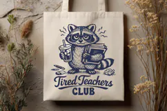 Tired Teachers Club SVG, Funny Teacher Sarcastic Raccoon PNG Product Image 3