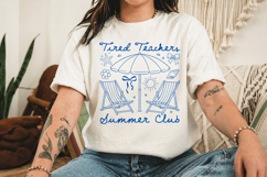 Tired Teachers Summer Club Retro PNG Product Image 2