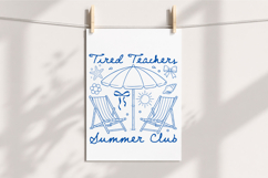 Tired Teachers Summer Club Retro PNG Product Image 4