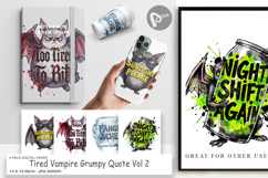Tired Vampire Grumpy Quote Digital Paper Product Image 1