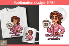 Tired woman, Sarcastic Quote, Productive girl in pajama Product Image 1