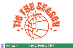 Tis the Season Basketball SVG PNG T-shirt Design Product Image 1