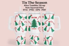 tis the season 40oz quencher tumbler sublimation full wrap high resolution transparant background