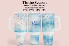 tis the season 40oz quencher tumbler sublimation full wrap high resolution transparant background