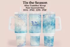 tis the season 40oz quencher tumbler sublimation full wrap high resolution transparant background