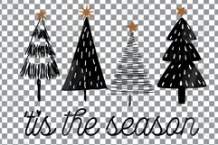 Tis the Season black Boho Christmas tree PNG sublimation SVG Product Image 2