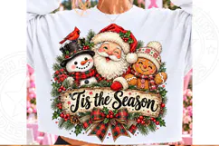 Tis the Season Christmas Santa Snowman & Gingerbread PNG Product Image 1