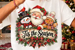 Tis the Season Christmas Santa Snowman & Gingerbread PNG Product Image 3