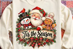 Tis the Season Christmas Santa Snowman & Gingerbread PNG Product Image 4